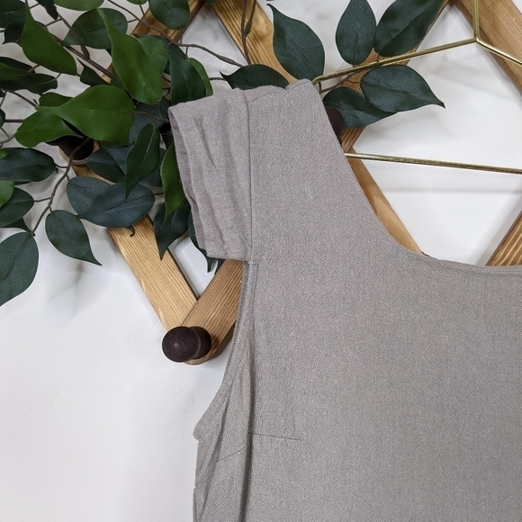 Prologue Linen Peasant Cottagecore Midi Dress - Picture 4 of 10